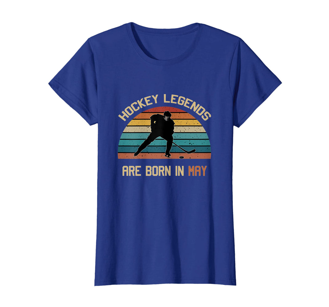 Hockey Legends are born in May vintage Ice Hockey T-shirt