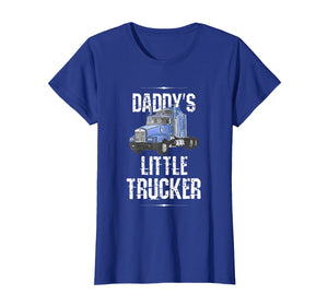 Kids Semi Truck Boys Gift Daddy's Little Trucker T-Shirt