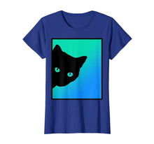 Load image into Gallery viewer, Black Cat Blue Green T Shirt Designed By Cats Made Better
