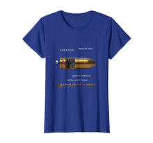 Load image into Gallery viewer, Anatomy of a Pew Funny Bullet T-shirt
