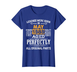 Legends Born In May 1989 Vintage 30th 30 Birthday Shirt Gift
