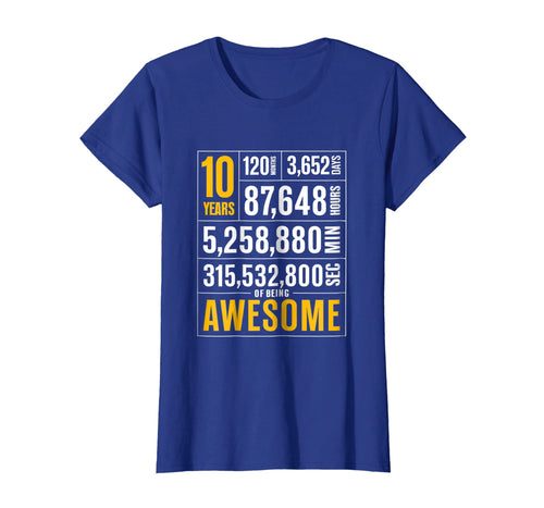 10th Birthday Gift 10 Years Old Being Awesome Shirt for Boys