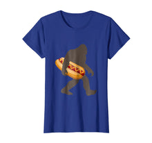 Load image into Gallery viewer, Bigfoot Carrying hotdog T Shirt, Funny Sasquatch Gift
