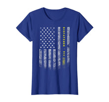 Load image into Gallery viewer, American Flag 911 Dispatcher T-Shirt gold line USA Flag
