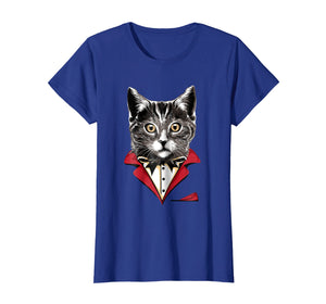 Funny Cat Wearing Tuxedo Graphic Cats Lover Gift T-Shirt