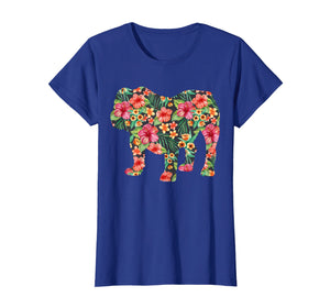 English Bulldog Flower T shirt Floral Dog Silhouette Gift