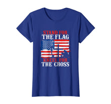 Load image into Gallery viewer, Stand For the Flag Kneel For the Cross T Shirt - Christian
