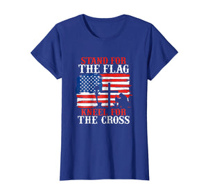 Stand For the Flag Kneel For the Cross T Shirt - Christian