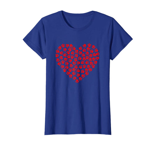 Heart Paw Print Dog Love Valentines Day Gift Girls Women T-Shirt-863254