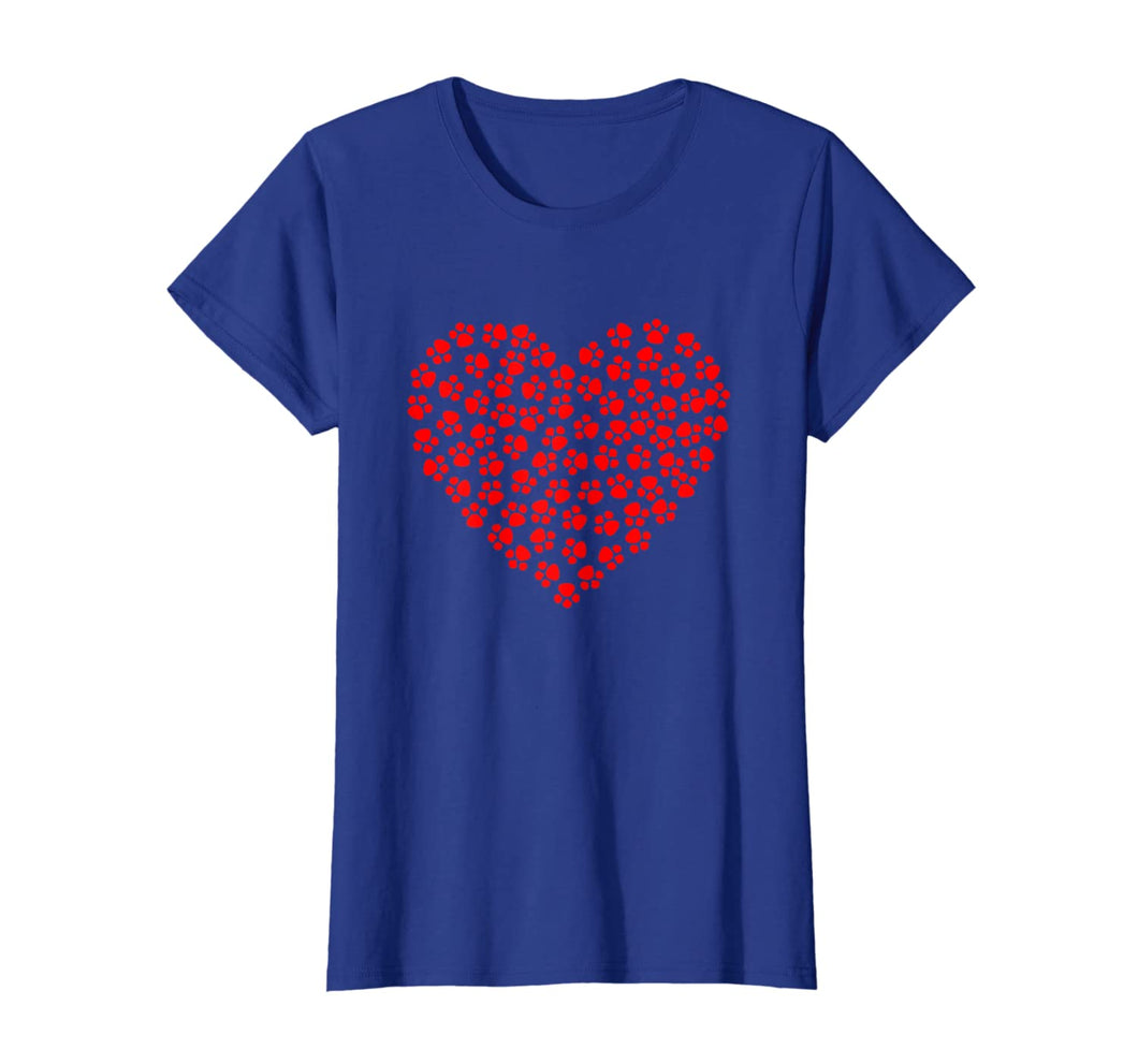 Heart Paw Print Dog Love Valentines Day Gift Girls Women T-Shirt-863254