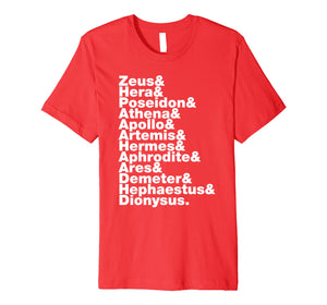 Greek Gods Shirt Helvetica List Shirt Mythology Gift