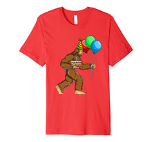 Load image into Gallery viewer, Bigfoot Birthday Cake Balloons Sasquatch T-Shirt
