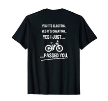 Load image into Gallery viewer, Funny E-Bike T-shirt Yes It's Electric
