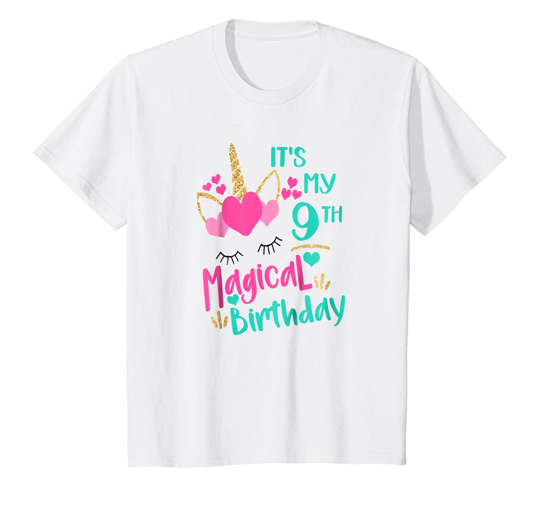 It's My 9th Magical Birthday Girls Unicorn Birthday Shirt