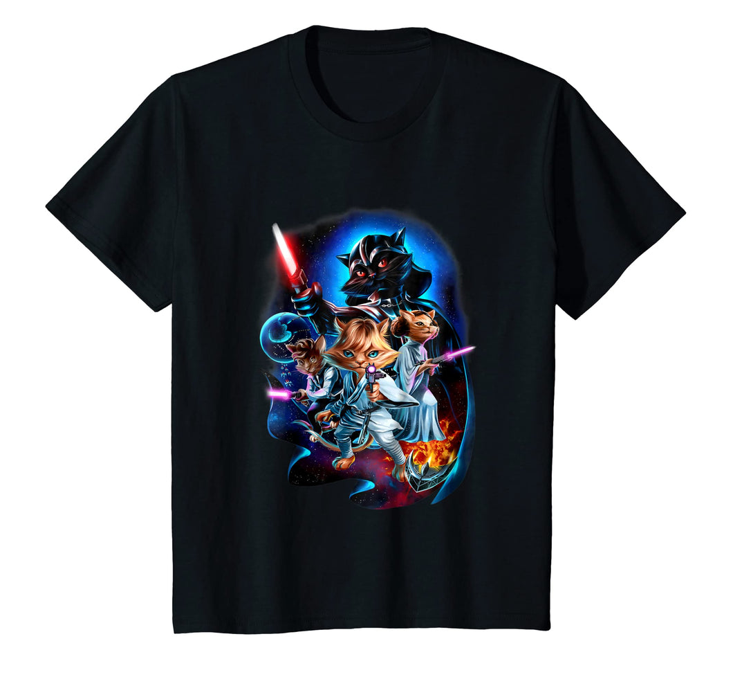 Cat Warrior Epic Galaxy Battle, Sci-fi Space, T-Shirt