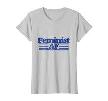 Load image into Gallery viewer, Feminist AF shirt retro feminism tshirts in blue
