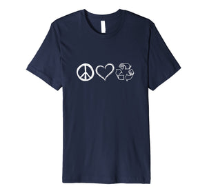 Peace Love Recycle Earth Day 2019 Tshirt for Men Women Kids