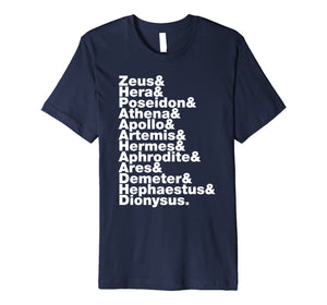 Greek Gods Shirt Helvetica List Shirt Mythology Gift