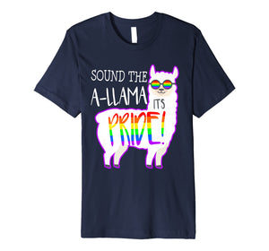 Funny Gay Pride Llama Sound The LGBT Rainbow Flag Lesbian Premium T-Shirt