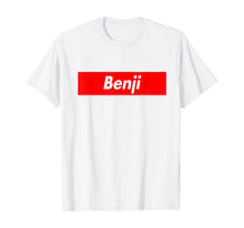 Load image into Gallery viewer, Benji Name Red Box Logo Family Reunion Funny T-Shirt
