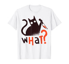 Load image into Gallery viewer, Funny Killer Cat With Knife Halloween Costume Men Women Gift T-Shirt
