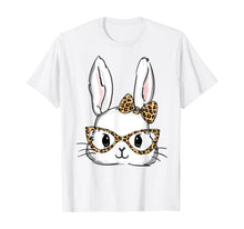 Load image into Gallery viewer, Bunny Rabbit Glasses Leopard Print Easter T-Shirt T-Shirt-192077
