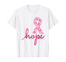 Load image into Gallery viewer, Hope Breast Cancer Awareness Shirt Pink Flowers Ribbon
