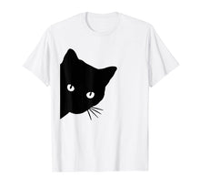 Load image into Gallery viewer, Black Cat Face Watching Funny Cat T-Shirt Gift for Cat Lover
