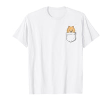 Load image into Gallery viewer, Cute Pomeranian in pocket T-shirt | Pomeranian funny gift
