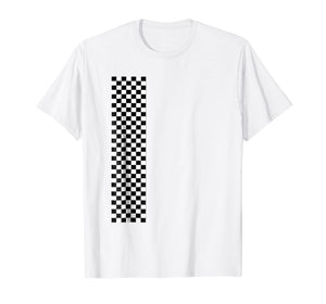 Checkered Checker Black & White Vertical Stripe T-Shirt