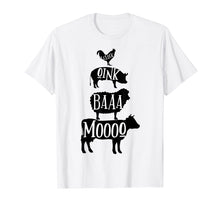Load image into Gallery viewer, Farm Animals Shirt | Stacked Farm Animal Sounds Silhouettes
