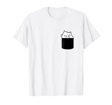 Load image into Gallery viewer, Bongo Cat Meme T-shirt with Chest Pocket Print Of a Cute Cat
