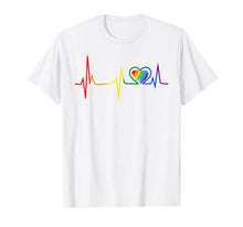 Load image into Gallery viewer, LGBT Rainbow Heartbeat T-shirt Gay and Lesbian Pride
