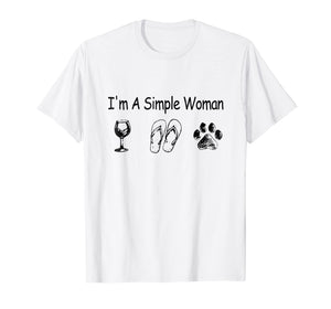 I'm A Simple Woman Wine Flip-flop Dog shirt