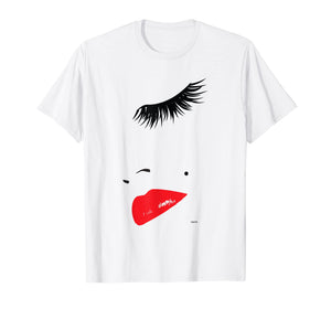Eye Lashes In Vogue red lipstick t shirt Tops Tees Gifts