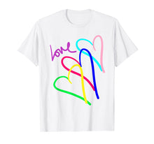 Load image into Gallery viewer, Love Neon Hearts Rainbow Connection Valentine Girls T Shirt
