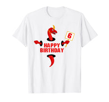 Load image into Gallery viewer, Happy 6th Birthday | Six 6 Year Old Dragon B-day Tee Gift
