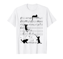 Load image into Gallery viewer, Cute Cat Kitty Playing Music Note Clef Musician Art T-Shirt
