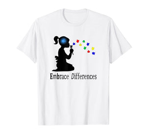 Embrace Differences Puzzle T-Shirt Autism Awareness Tee