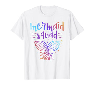 Mermaid Squad Matching Birthday Party T-Shirt