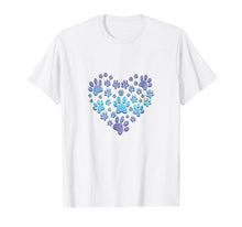 Load image into Gallery viewer, Paw Print Heartbeat T-Shirt Love Dogs
