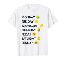 Load image into Gallery viewer, Emoji Emoticons Days of the Week T-shirt Great Gift Shirt
