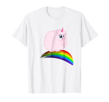 Load image into Gallery viewer, Fat Unicorn Walking on the rainbow funny T shirt
