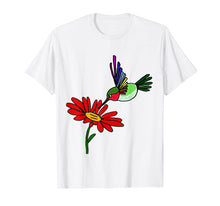 Load image into Gallery viewer, Smilenowtees Funny Hummingbird and Red Daisy Flower T-shirt
