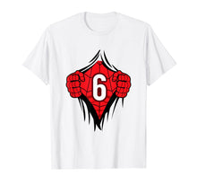 Load image into Gallery viewer, Boys Superhero Comic Birthday Shirt 6 Year Old Cartoon
