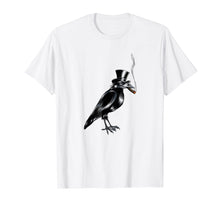 Load image into Gallery viewer, Black Crow Top Hat Smoking Cigar Graphic Art T-Shirt
