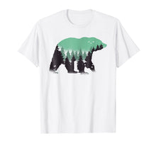 Load image into Gallery viewer, Bear Camping, Nature and Hiking T-Shirt with Forest
