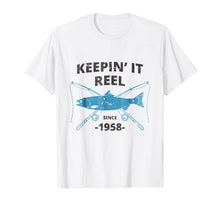 Load image into Gallery viewer, Keepin It Reel Since 1958 61st Birthday Fishing Gift T-Shirt
