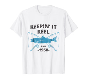 Keepin It Reel Since 1958 61st Birthday Fishing Gift T-Shirt