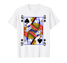Load image into Gallery viewer, Queen of Spades Playing Card Poker Costume Card Tee Shirt
